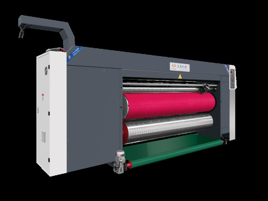 Weiße Farbe G6-0920 Wellkarton Druckfreies Futter Struktur Blei Rand Vakuumübertragung 4 Farbdrucker + Slotter + Druckschneider + Vibrator + Stapler