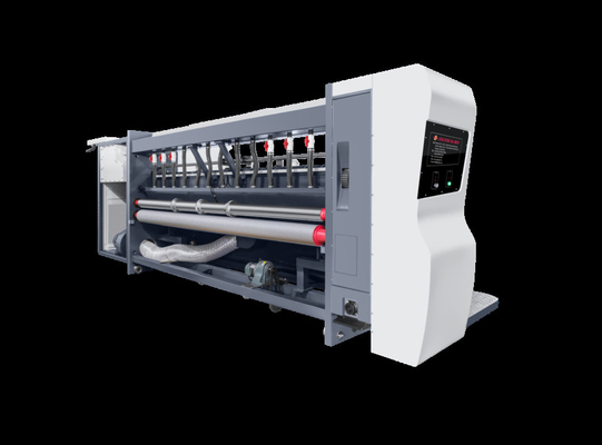 All-Computer-gesteuertes Druckfreies Wellkarton G6-1224 Zufuhrstruktur Blei Rand Vakuumübertragung 4 Farbdrucker + Slotter + Die Cutter + Vibrator + Stapler
