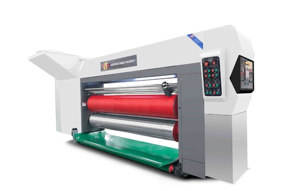 Alles computergesteuert G6-1224 Wellkarton Druck freies Futter Struktur Blei Rand Vakuum Transfer 4 Farbdrucker + Slotter + Die Cutter + Vibrator + Stapler
